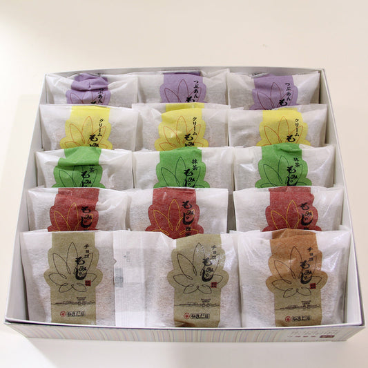 もみじファミリー15入 五種(こし・粒・クリーム・チョコ・抹茶)